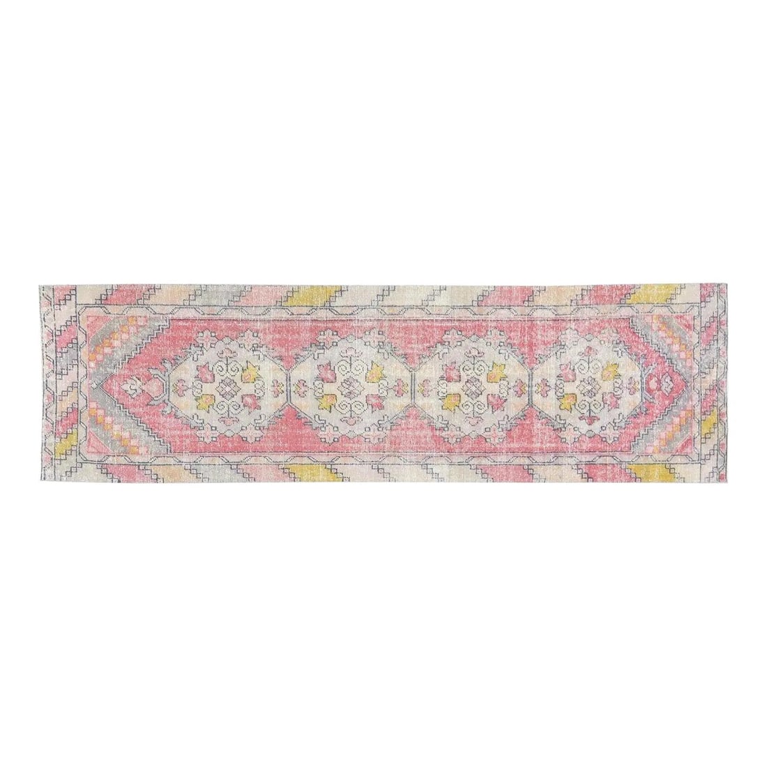 Turkish Anatolian Wool Runner Handcrafted 2'9 x 10' Vintage Rug: Turkish Anatolian Wool Runner Handcrafted 2'9 x 10' Vintage Rug This vintage Turkish Anatolian rug is hand-knotted from wool using traditional techniques, blending classic craftsmanship with modern de