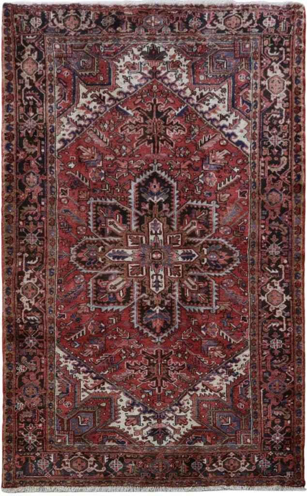 Handcrafted 8' x 11' Indian Red Persian Heriz Rug: Handcrafted 8' x 11' Indian Red Persian Heriz Rug Free continental US Shipping Enhance your living space with this exquisite handcrafted Indian Red Persian Heriz rug. Featuring traditional Persian des