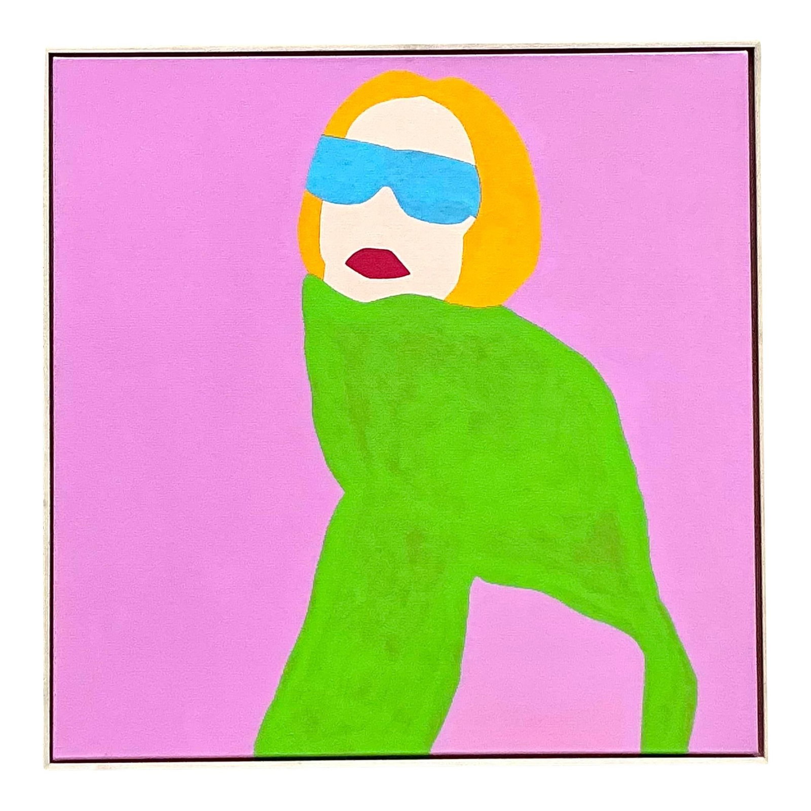 Vibrant Contemporary Op Art Acrylic Canvas 36x36 Pink (1 of 10)