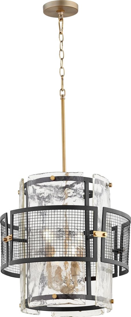 Cyan Panorama Industrial Chandelier Aged Brass Frosted Noir 4 Bulb: Cyan Panorama Industrial Chandelier Aged Brass Frosted Noir 4 Bulb Introducing the Panorama Brass & Black Industrial Elegance lighting fixture, a perfect blend of modern design and vintage charm. This