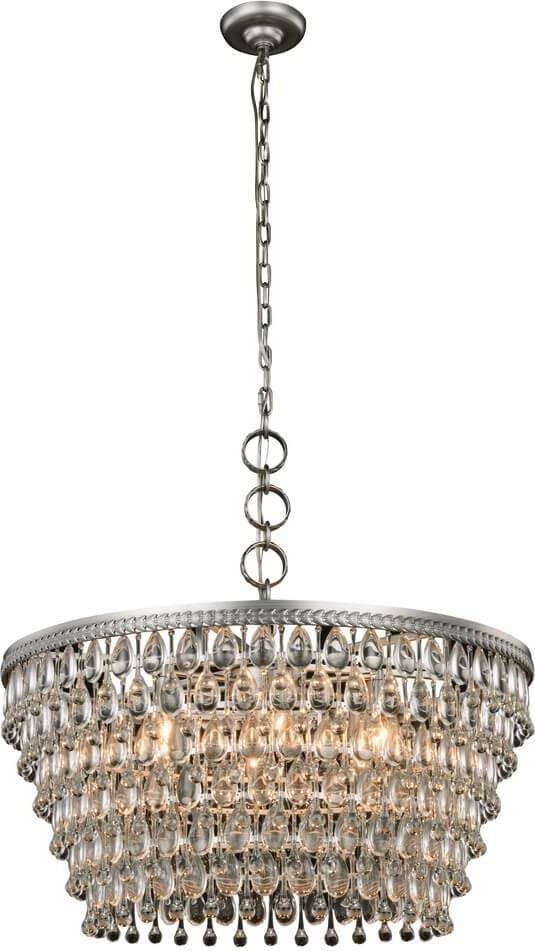 Elegant Lighting Vintage Style Nordic Crystal Bowl Chandelier: Elegant Lighting Vintage Style Nordic Crystal Bowl Chandelier Illuminate your space with this Vintage Style-inspired Nordic Crystal Chandelier. Crafted in a stunning antique silver finish, this bowl c