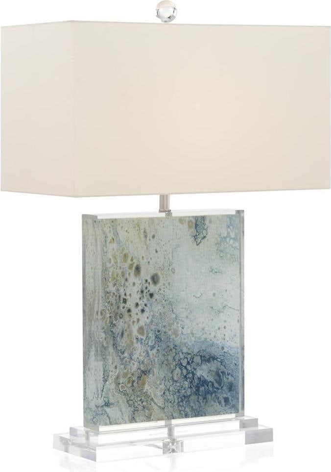 John-Richard Pauo Ivory Table Lamp Nickel Harp Square Shade UL-Listed (1 of 1)