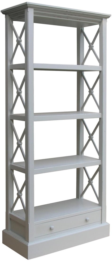 Trade Winds Gray Mahogany Bookcase Bar English Traditional Style (1 of 1)