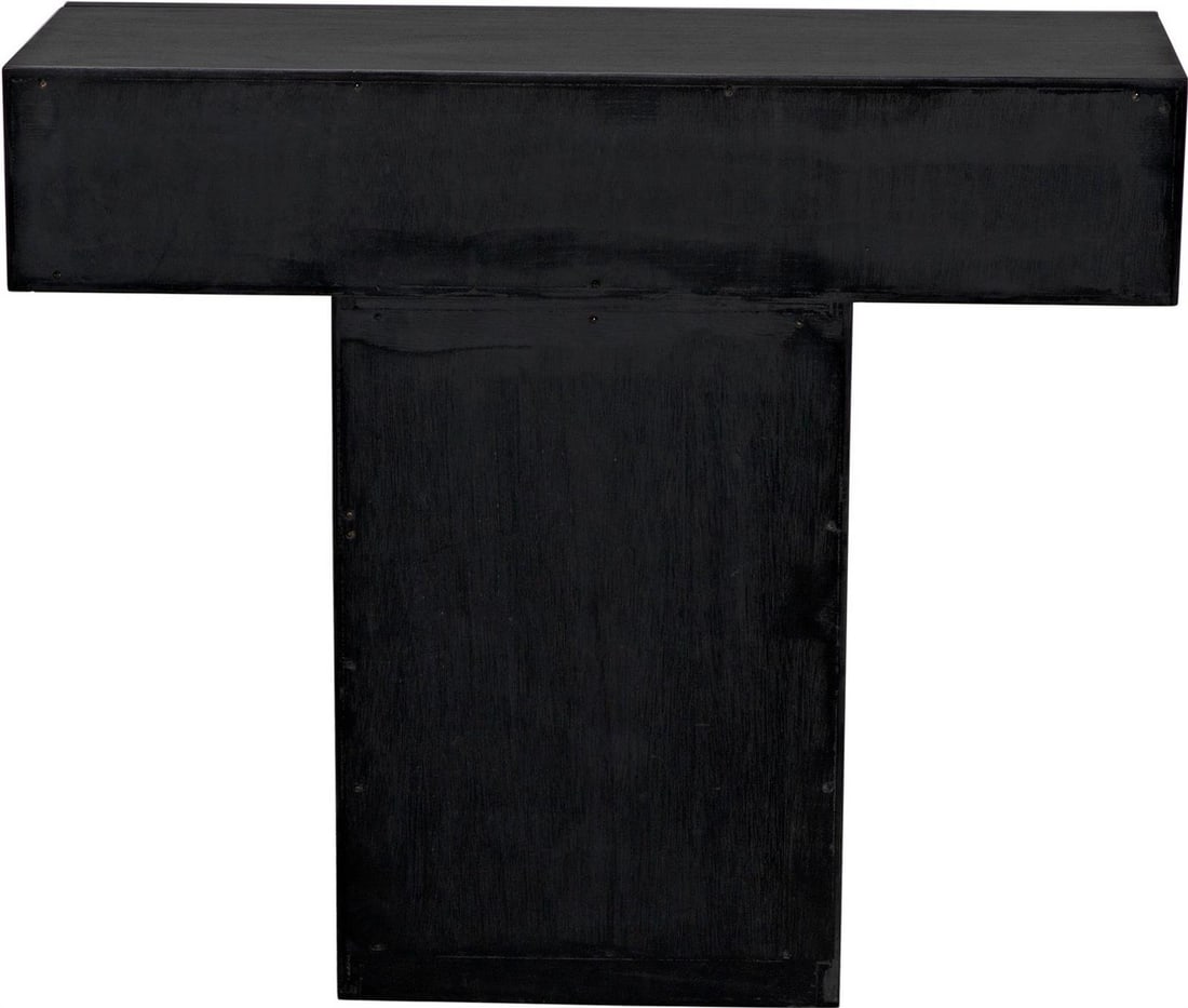 Noir Brice Pale Finish Mahogany Console Table with Brass Pulls (1 of 16)