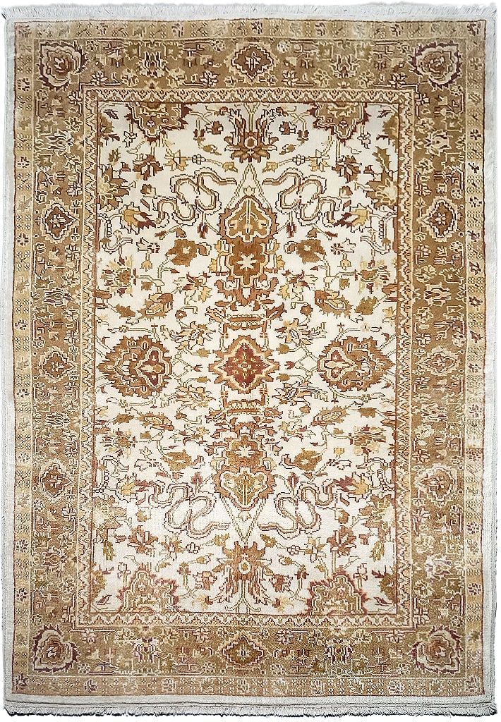 5'2" x 7'10" Handmade Oushak Chobi Rug Soft Wool Elegant Design (1 of 9)