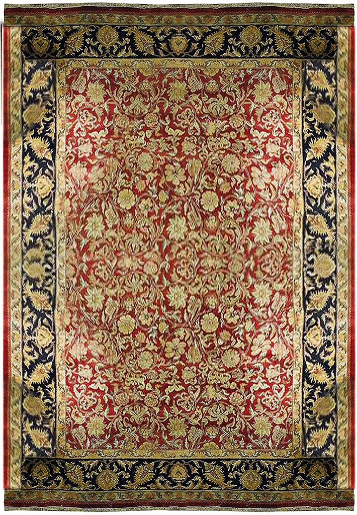 Handmade Agra Rug 8'10 x 11'9 Finer Wool Quality Geometric Design (1 of 6)