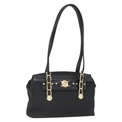 Gianni Versace Black Nylon Tote Bag with Gold Tone Leather Trim (1 of 18)