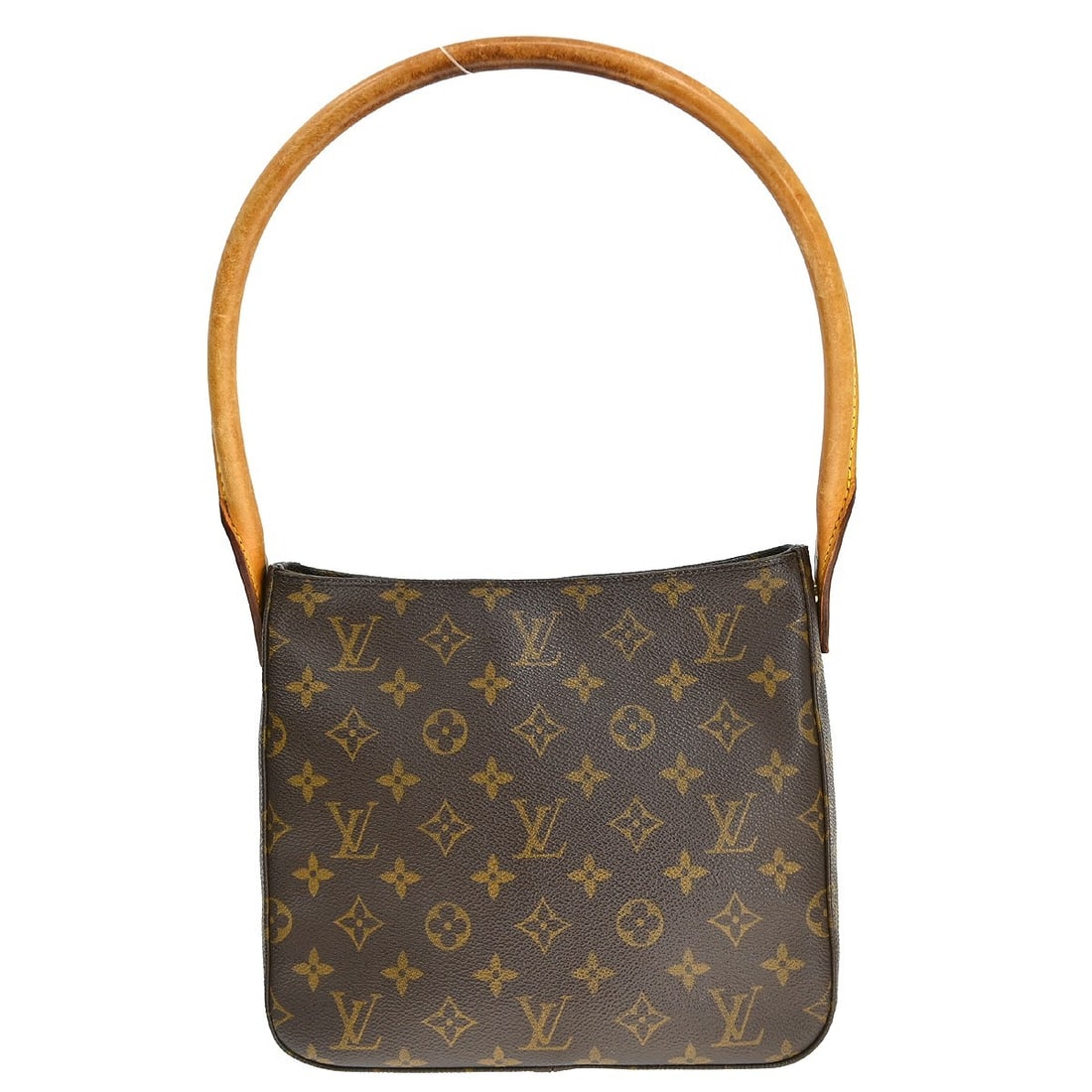 Louis Vuitton Mini Looping Monogram Canvas Top Handle Bag M51146: Louis Vuitton Mini Looping Monogram Canvas Top Handle Bag M51146 Vintage Louis Vuitton Looping MM handbag in brown monogram canvas and leather with a top handle and magnetic closure. The bag features 