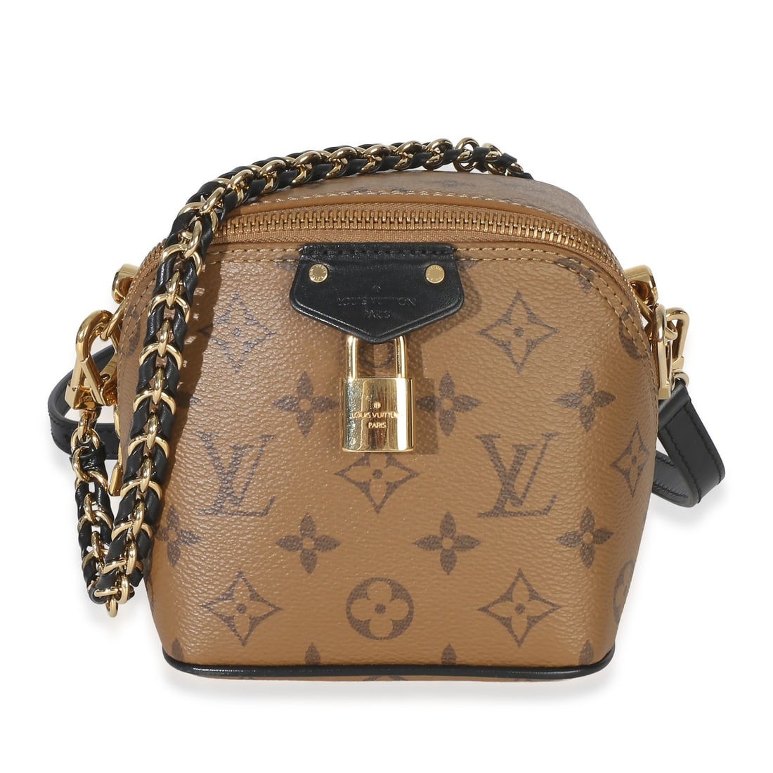Louis Vuitton Just In Case shoulder bag in reverse monogram canvas: Louis Vuitton Just In Case shoulder bag in reverse monogram canvas Louis Vuitton Just In Case shoulder bag in reverse monogram canvas with a zip-around closure and gold-tone hardware. This pre-owned u