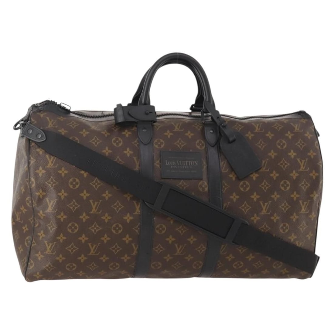 Louis Vuitton M56714 Keepall 55 Bandouliere Boston Bag Monogram Macassar: Louis Vuitton M56714 Keepall 55 Bandouliere Boston Bag Monogram Macassar Louis Vuitton Monogram Macassar Keepall Bandouliere 55 Boston bag in Monogram canvas, made in Germany. This travel bag includes