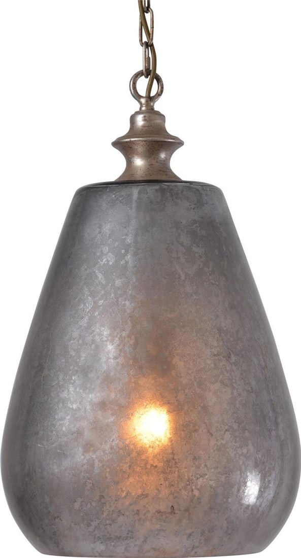 Terracotta Adreana Pendant Light Glass Iron 1-Light UL-Listed: Terracotta Adreana Pendant Light Glass Iron 1-Light UL-Listed Illuminate your space with this exquisite hand-crafted iron and glass pendant from the Adreana collection. Featuring a unique shape and a 