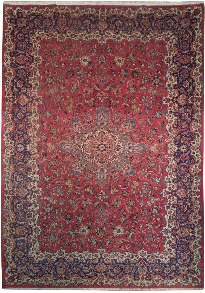 8.7 x 11.11 Persian Esfahan Semi-Antique Rug 300 KPSI: 8.7 x 11.11 Persian Esfahan Semi-Antique Rug 300 KPSI Free continental US Shipping Enhance your space with this exquisite 8.7 x 11.11 Semi-Antique Persian Esfahan Rug, showcasing intricate designs and