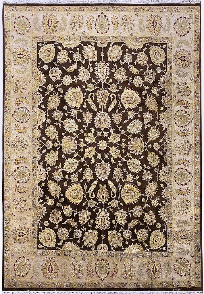 Handmade 8 x 10 Quality Agra Rug in Rich Rust Black Green Wool (1 of 11)