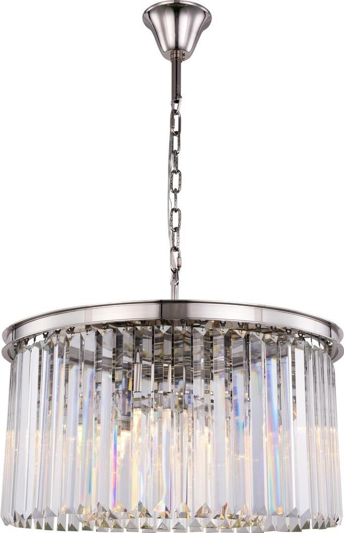 Elegant Lighting Sydney Contemporary Pendant Light Crystal Nickel Finish: Elegant Lighting Sydney Contemporary Pendant Light Crystal Nickel Finish Illuminate your space with the stunning Modern Sydney Pendant Light, featuring a sleek Crystal Polished Nickel finish. This