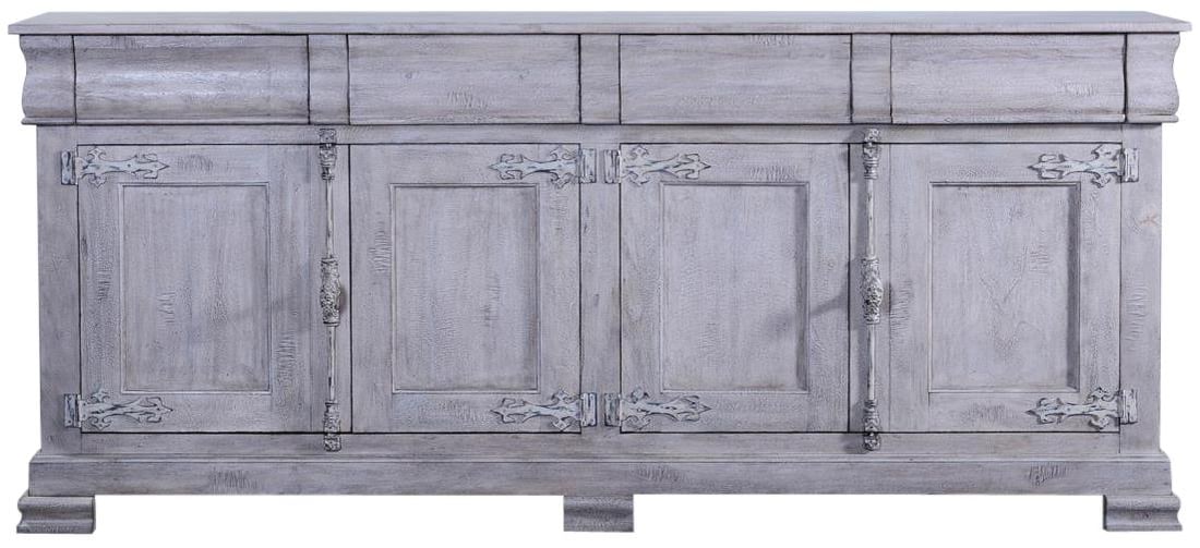 Rustic Louis Philippe Sideboard Solid Wood Pickled White Finish (1 of 2)