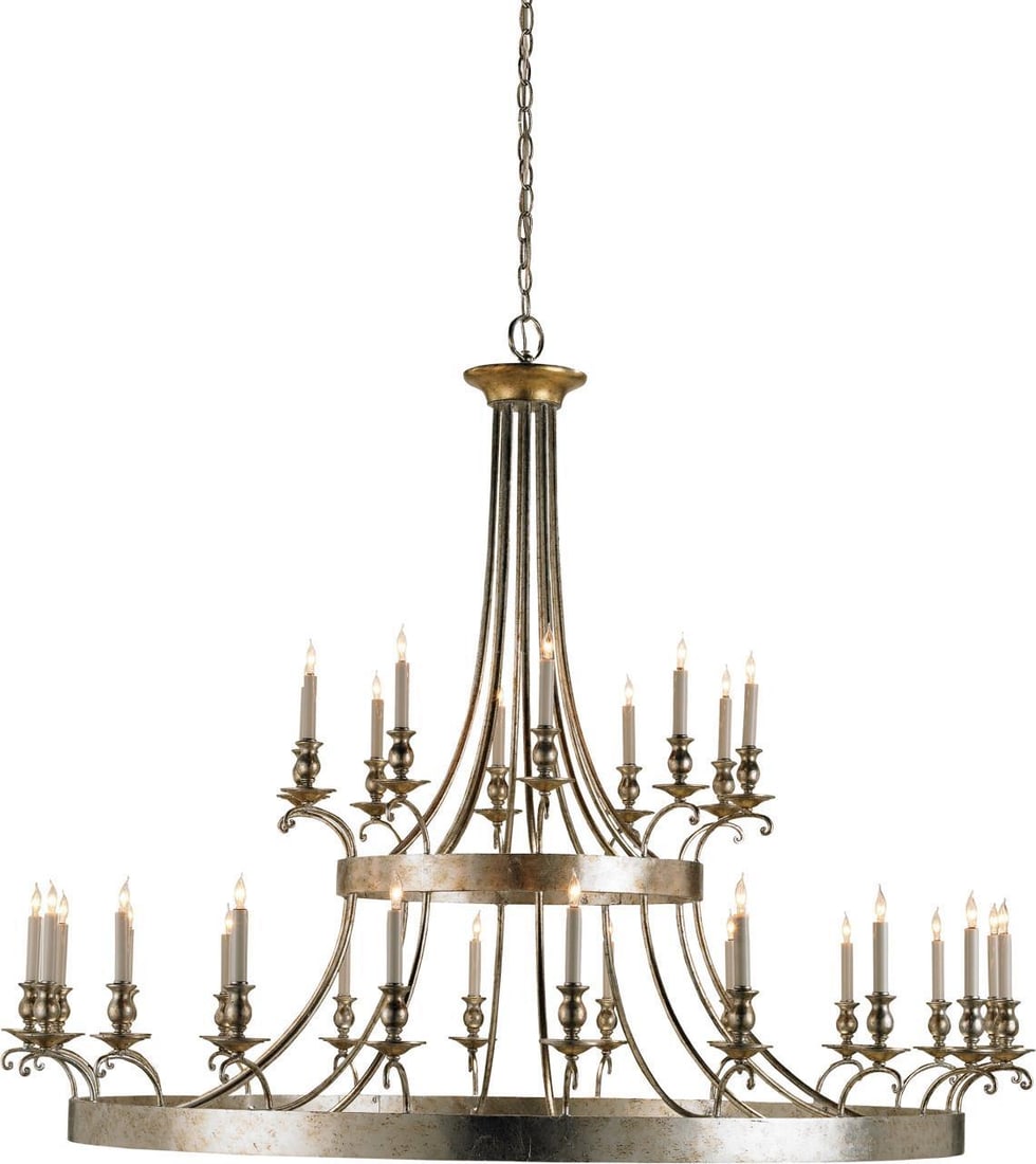 Currey Lodestar Chandelier Gold Leaf Baroque Design 30 Bulbs (1 of 2)
