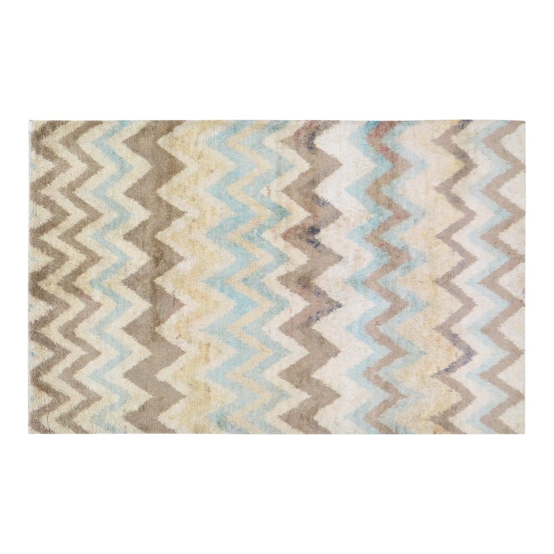 6' x 9'5" Wool Area Rug with Abstract Moroccan Pattern: 6' x 9'5" Wool Area Rug with Abstract Moroccan Pattern This Moroccan hand-knotted wool rug features an abstract design in brown tones. Crafted from wool, it offers a unique and artistic touch to any i