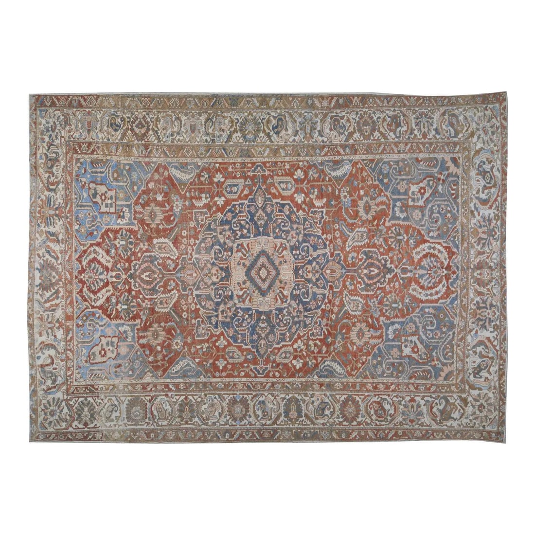 Vintage Anatolian Wool Hand Knotted Rug 12x16'6 Red: Vintage Anatolian Wool Hand Knotted Rug 12x16'6 Red This vintage Turkish Anatolian rug is hand-knotted from wool using traditional techniques, offering a blend of classic artistry and modern design se