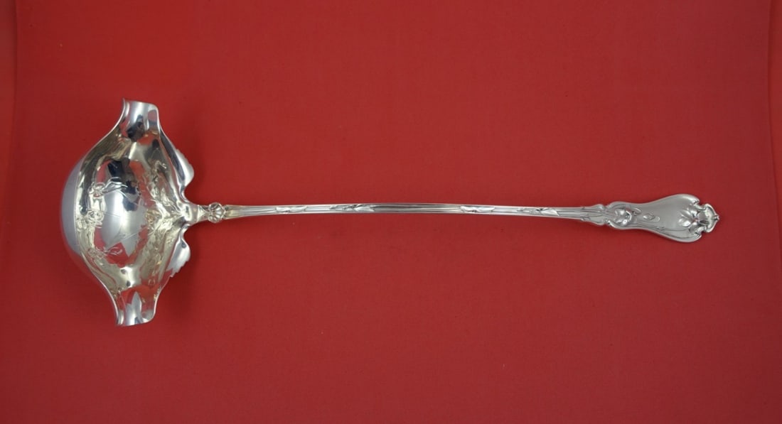 Sterling Silver Punch Ladle 14 Inch Violet Pattern Double Spouts (1 of 2)