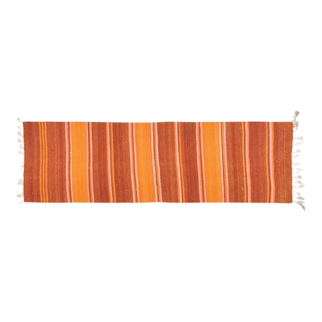 Turkish Wool Flatweave Runner Rug in Copper Modern Design 2'5 x 8'8 (1 of 3)