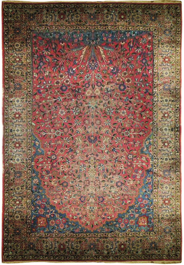 Antique Tree of Life Lavar Rug 6'1 x 9'1 Hand-Knotted Persian Wool: Antique Tree of Life Lavar Rug 6'1 x 9'1 Hand-Knotted Persian Wool Free continental US Shipping Discover the timeless beauty of the Antique Tree of Life Lavar Rug, meticulously handcrafted by skilled 