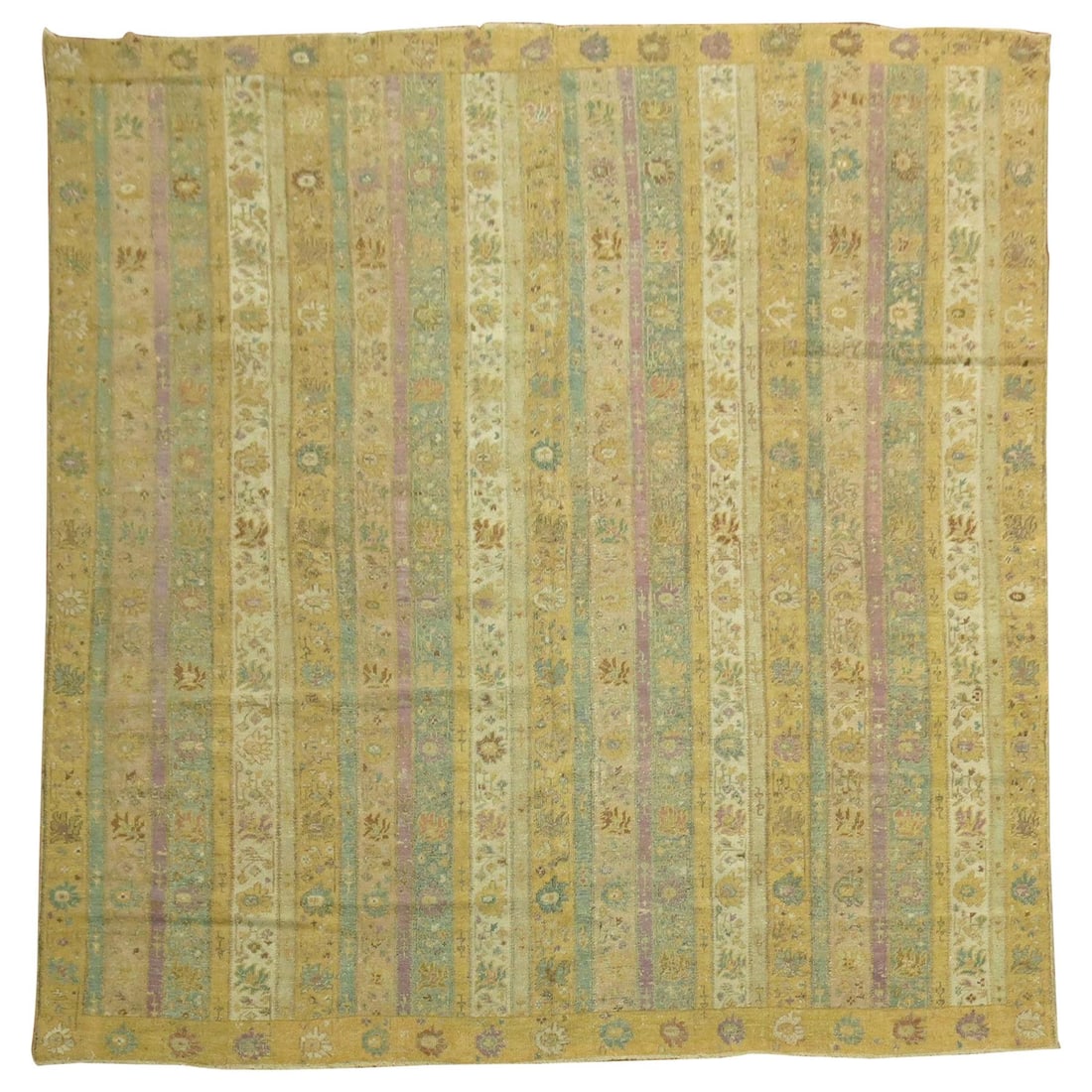 Early 20th Century Turkish Ghiordes Wool Oushak Rug 117 in x 125 in (1 of 12)