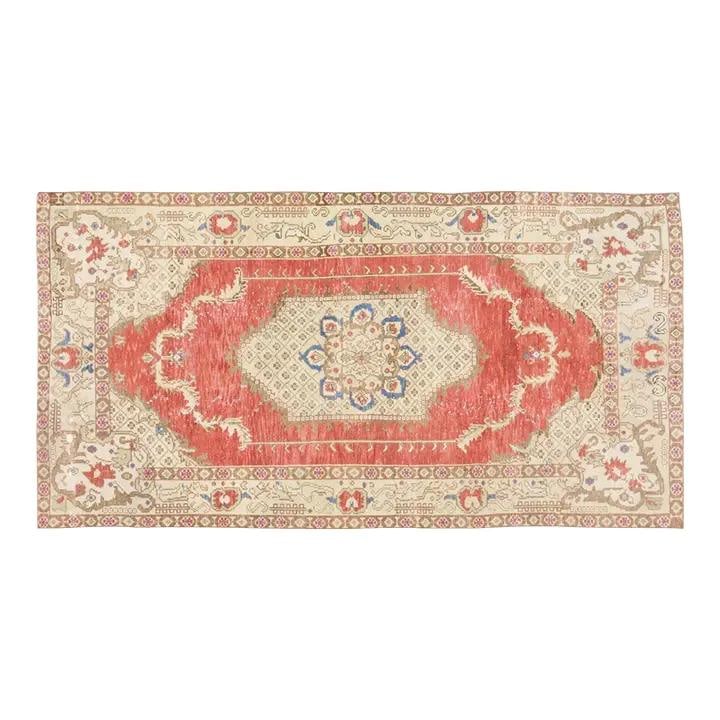 Hand-Knotted Wool Anatolian Turkish Rug 5'x9'6" Tan Vintage: Hand-Knotted Wool Anatolian Turkish Rug 5'x9'6" Tan Vintage This vintage Turkish Anatolian hand-knotted rug showcases traditional craftsmanship with a timeless wool construction. Its tan color and sof