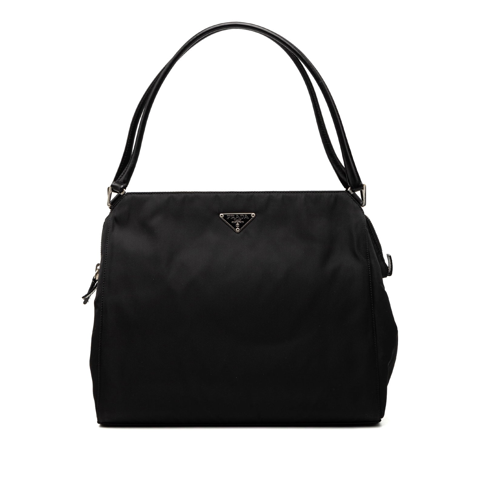 Prada Tessuto black nylon tote bag with leather handles (1 of 7)