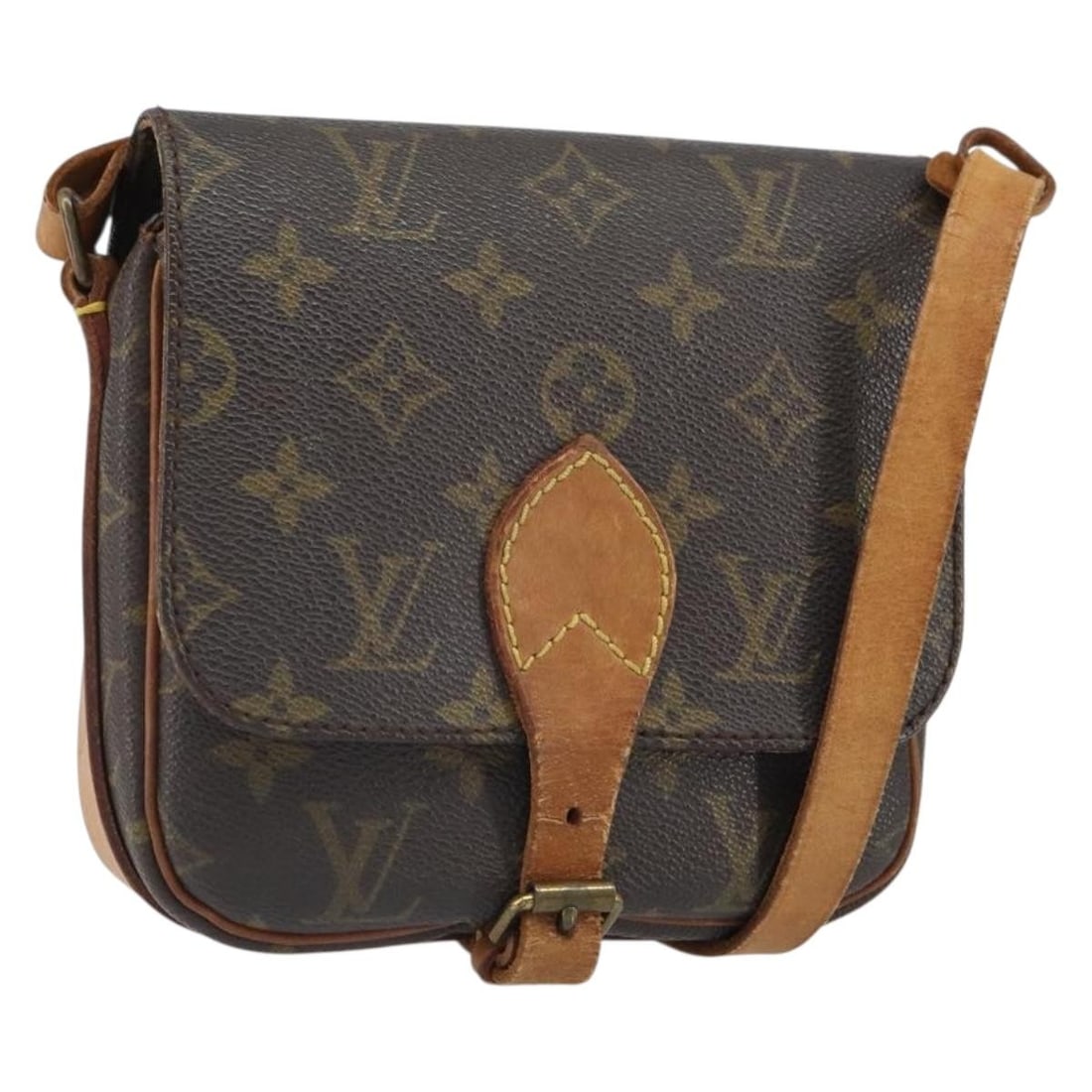 Louis Vuitton Cartouchiere PM Monogram Canvas Shoulder Bag M51254: Louis Vuitton Cartouchiere PM Monogram Canvas Shoulder Bag M51254 Louis Vuitton Cartouchiere PM shoulder bag in Monogram canvas, made in France. This heavily used bag shows visible wear throughout, in