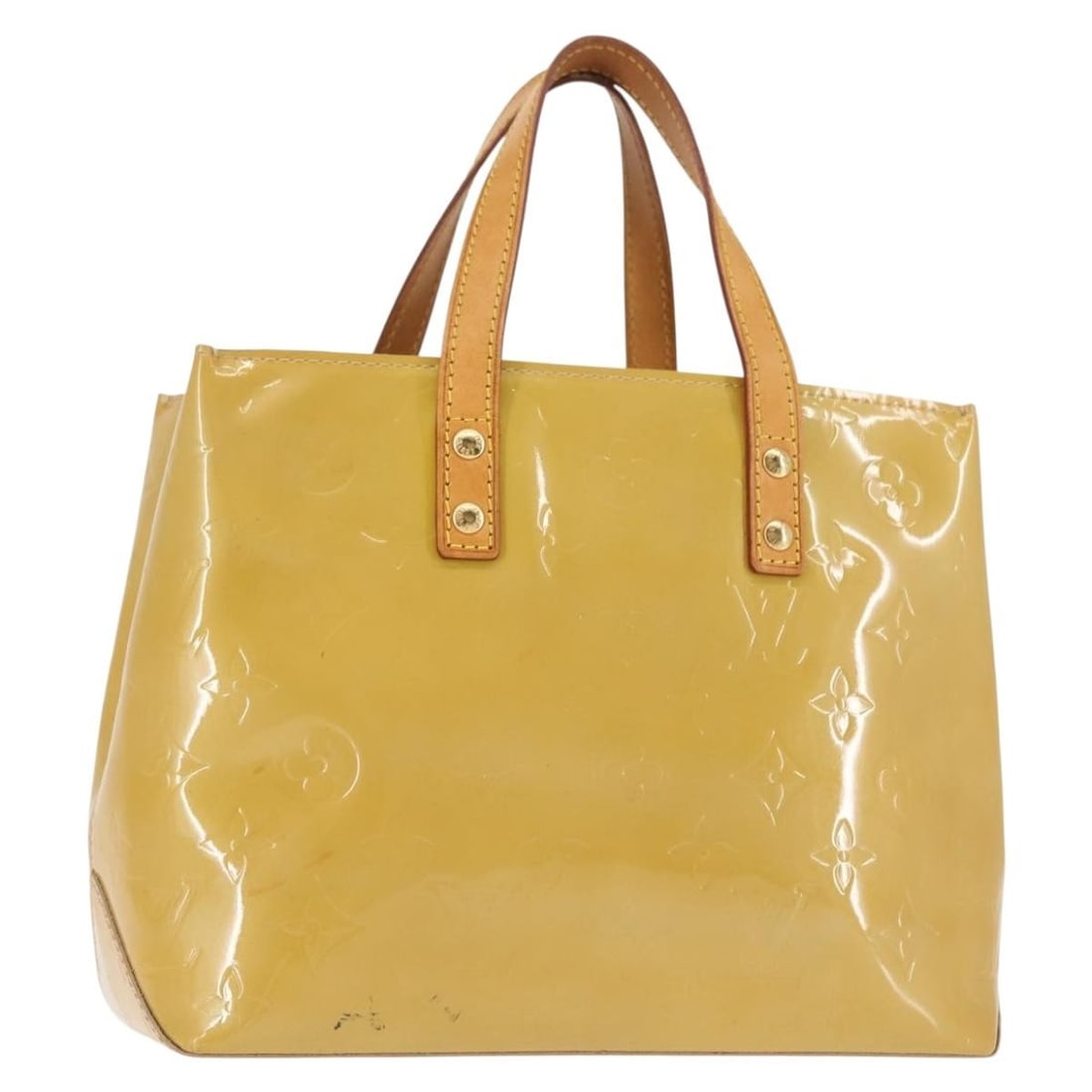 LOUIS VUITTON Monogram Vernis Reade PM Hand Bag Beige M91334 Authentic (1 of 18)