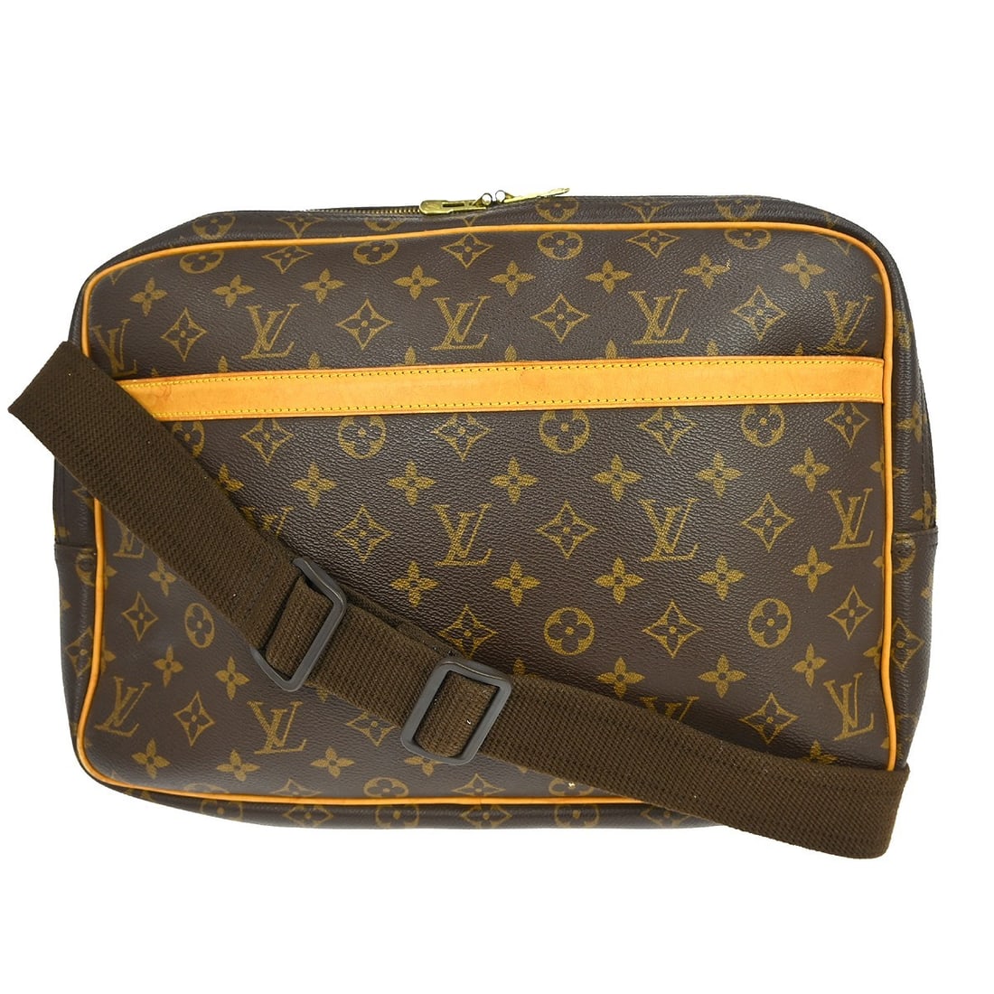 Louis Vuitton Reporter GM Monogram Canvas Crossbody Bag M45252: Louis Vuitton Reporter GM Monogram Canvas Crossbody Bag M45252 Louis Vuitton Reporter GM shoulder bag in brown Monogram canvas with leather trim. This women's shoulder bag features a zip closure, adju