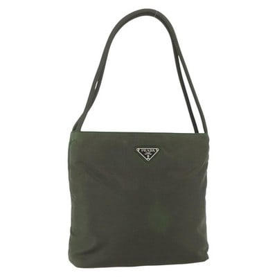 PRADA Khaki Silver Nylon Shoulder Bag Made in Italy (1 of 18)