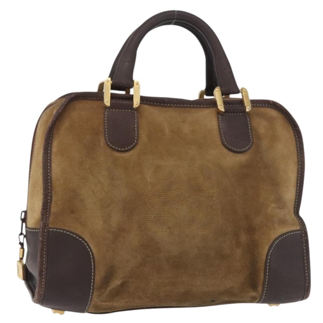 LOEWE Amazona 32 suede handbag brown gold tone: LOEWE Amazona 32 suede handbag brown gold tone LOEWE Amazona 32 handbag in brown suede with gold-tone accents, made in Spain. This women's handbag is offered as the item shown only; item box and dust 
