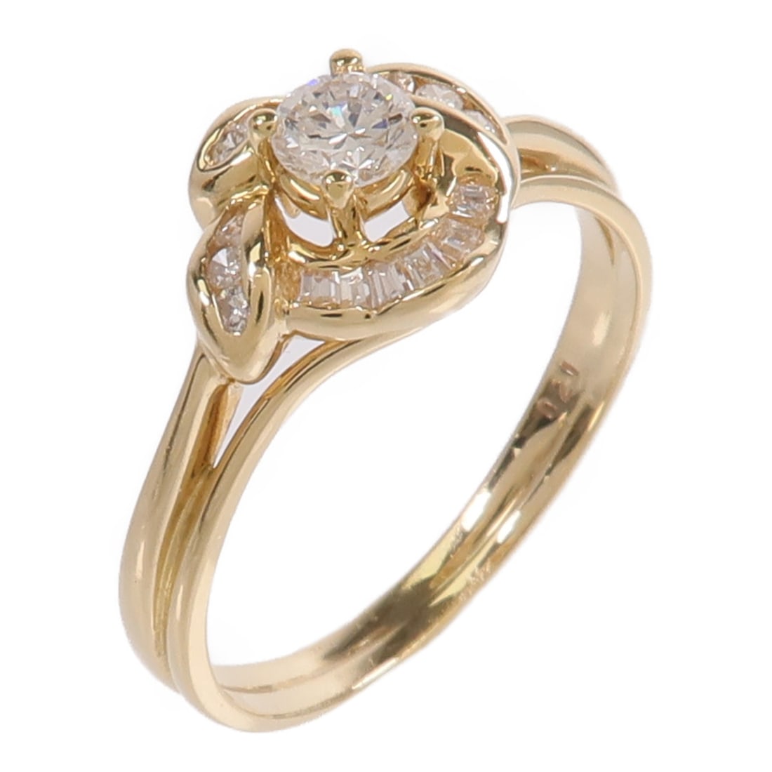 14K Yellow Gold Diamond Ring Size 6.75: 14K Yellow Gold Diamond Ring Size 6.75 14K Yellow Gold Diamond Ring Size 6.75 This women's ring features a clear diamond set in a 14K yellow gold band. Designed in a classic style, it is sized at US 6