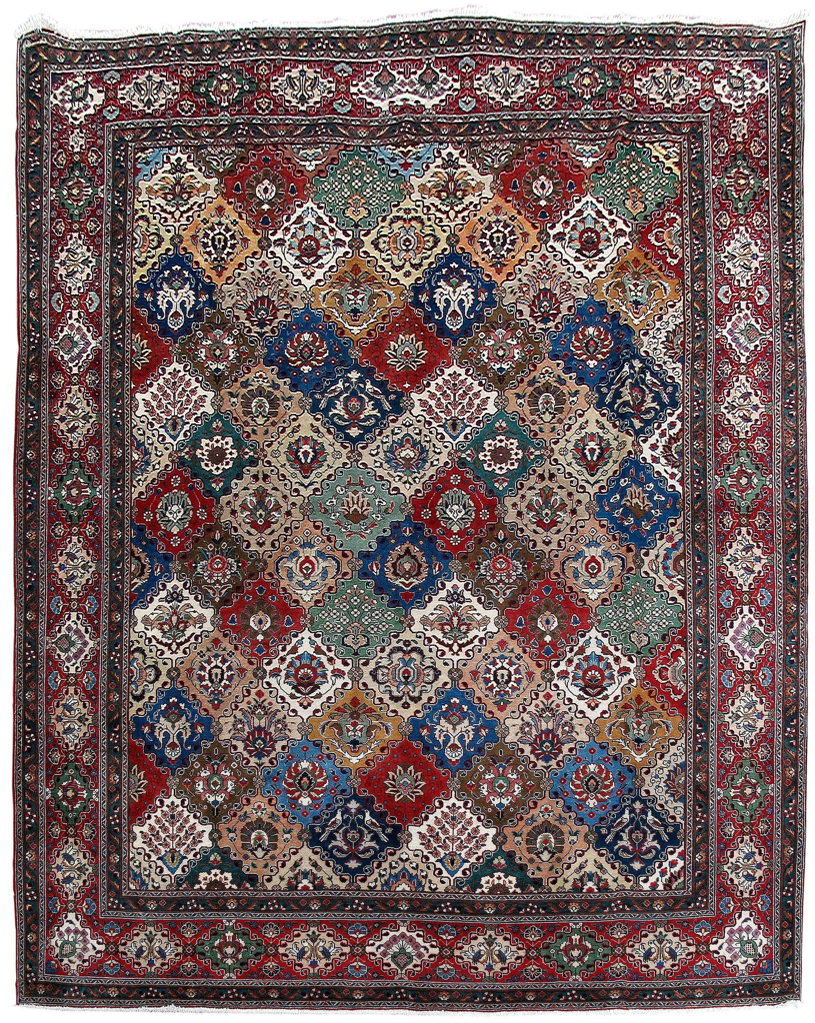 Exquisite 9'11 x 12'6 Multi-Color Persian Tabriz Rug Handcrafted in Iran (1 of 6)