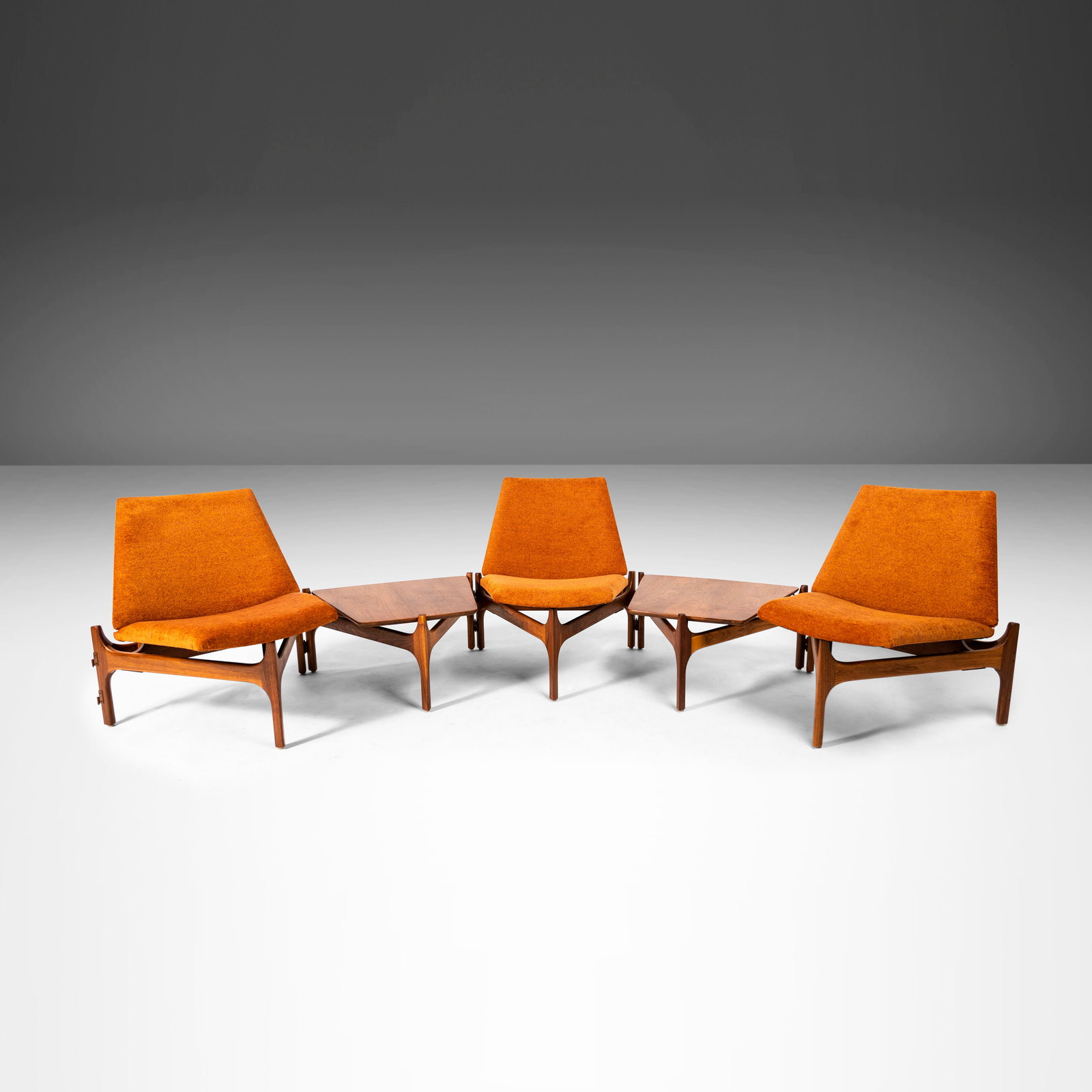 John Keal Modular 5-Piece Walnut Sectional Set for Brown Saltman 1950s (1 of 10)