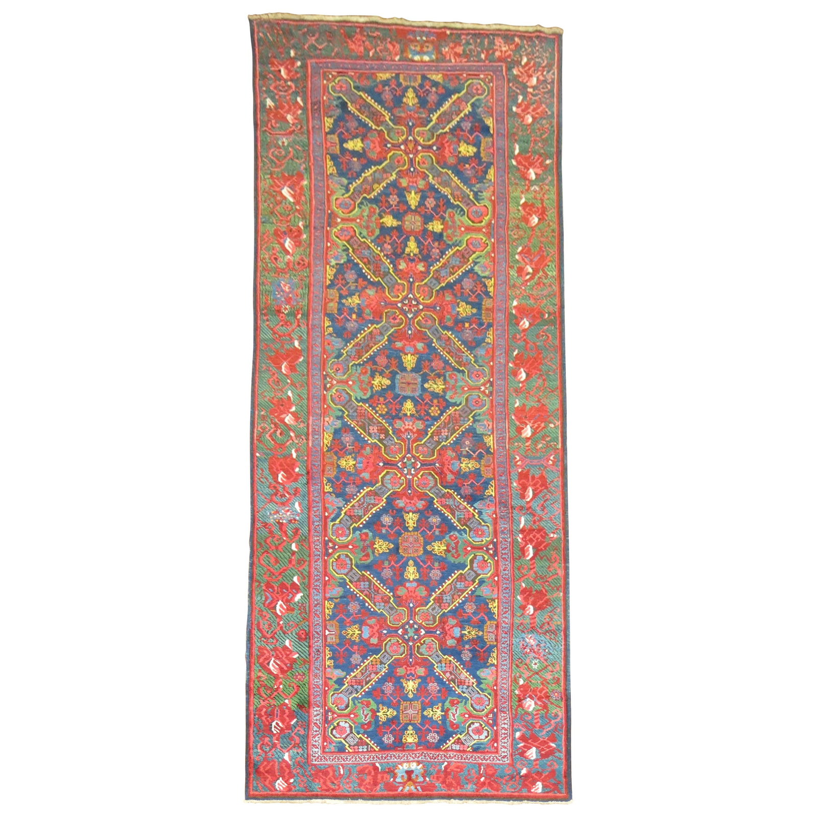 Zabihi Collection Rare Karabagh Zeychour Rug 60 x 159 Hand-Woven Wool: Zabihi Collection Rare Karabagh Zeychour Rug 60 x 159 Hand-Woven Wool Discover the beauty of this rare keyhole Karabagh Zeychour Caucasian gallery rug, showcasing a vibrant Kazak style. This stunning 