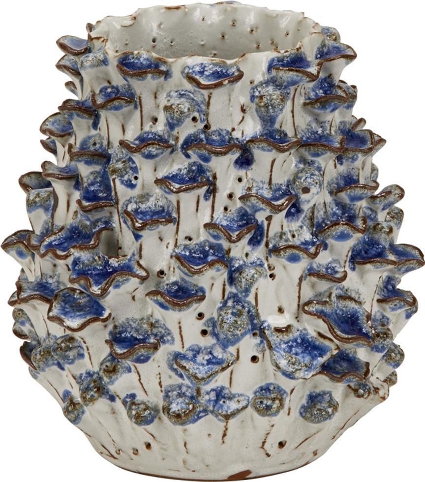 Handmade Blue White Coral Vase 8.5 Inches (1 of 4)