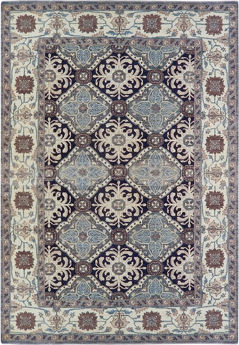 6 x 8'10 Handmade Chobi Peshawar Wool Rug Gray Zigler Pakistan: 6 x 8'10 Handmade Chobi Peshawar Wool Rug Gray Zigler Pakistan Free continental US Shipping Introducing the 6 x 8' 10" Grey Chobi Peshawar Rug, a stunning handcrafted piece that brings timeless elegan