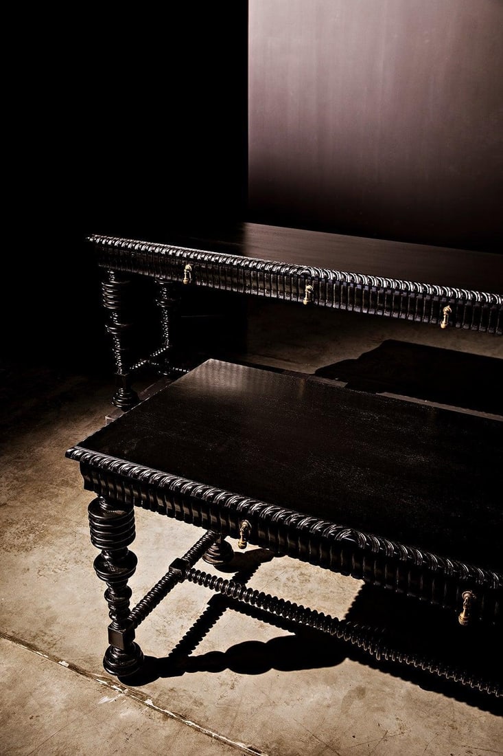 Noir Portuguese Mahogany Credenza Hand-Rubbed Black Finish (1 of 8)