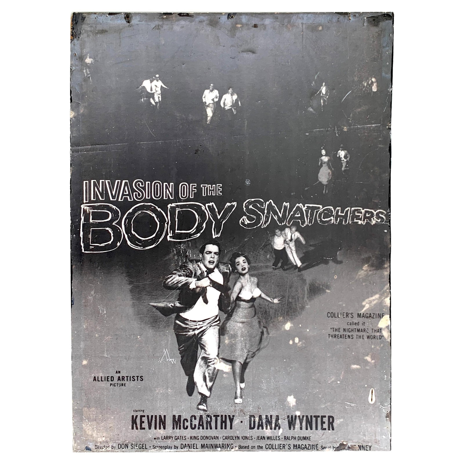 Rare 1956 Invasion of the Body Snatchers Black & White Movie Poster: Rare 1956 Invasion of the Body Snatchers Black & White Movie Poster This rare black & white movie theatre poster for the 1956 film "Invasion of the Body Snatchers" measures 54 in height, 38 in width, 