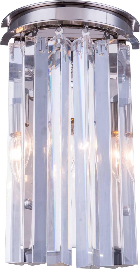 Elegant Lighting Sydney Collection Wall Lamp Polished Nickel Royal-Cut Crystal (1 of 1)