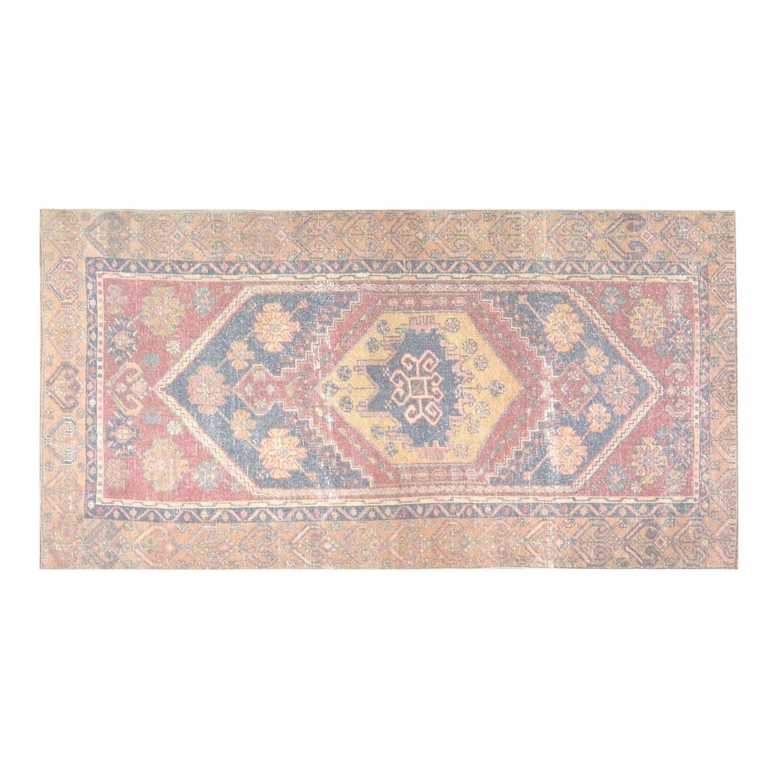 Hand-Knotted Wool Anatolian Rug in Burgundy 3'9 x 7'8 Vintage Turkish Carpet: Hand-Knotted Wool Anatolian Rug in Burgundy 3'9 x 7'8 Vintage Turkish Carpet This vintage Turkish Anatolian hand-knotted rug is crafted from wool using traditional techniques, offering a blend of time