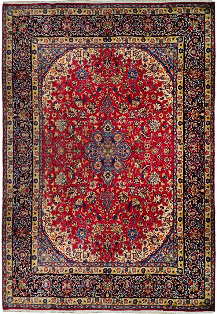 Traditional Semi-Antique Persian Isfahan Rug 9'5 x 12'8 Handcrafted: Traditional Semi-Antique Persian Isfahan Rug 9'5 x 12'8 Handcrafted Free continental US Shipping This exquisite 9.5 x 12.8 foot Traditional Semi-Antique Persian Isfahan Rug showcases the artistry of t