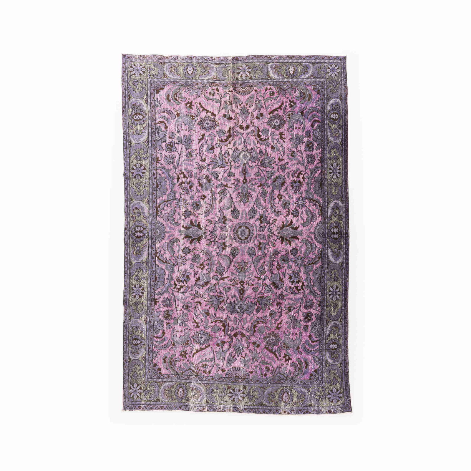 Authentic Vintage Handmade Wool on Cotton Carpet 71.7 x 113.8: Authentic Vintage Handmade Wool on Cotton Carpet 71.7 x 113.8 This authentic handmade vintage carpet features a luxurious wool on cotton composition, showcasing exquisite craftsmanship with double kno