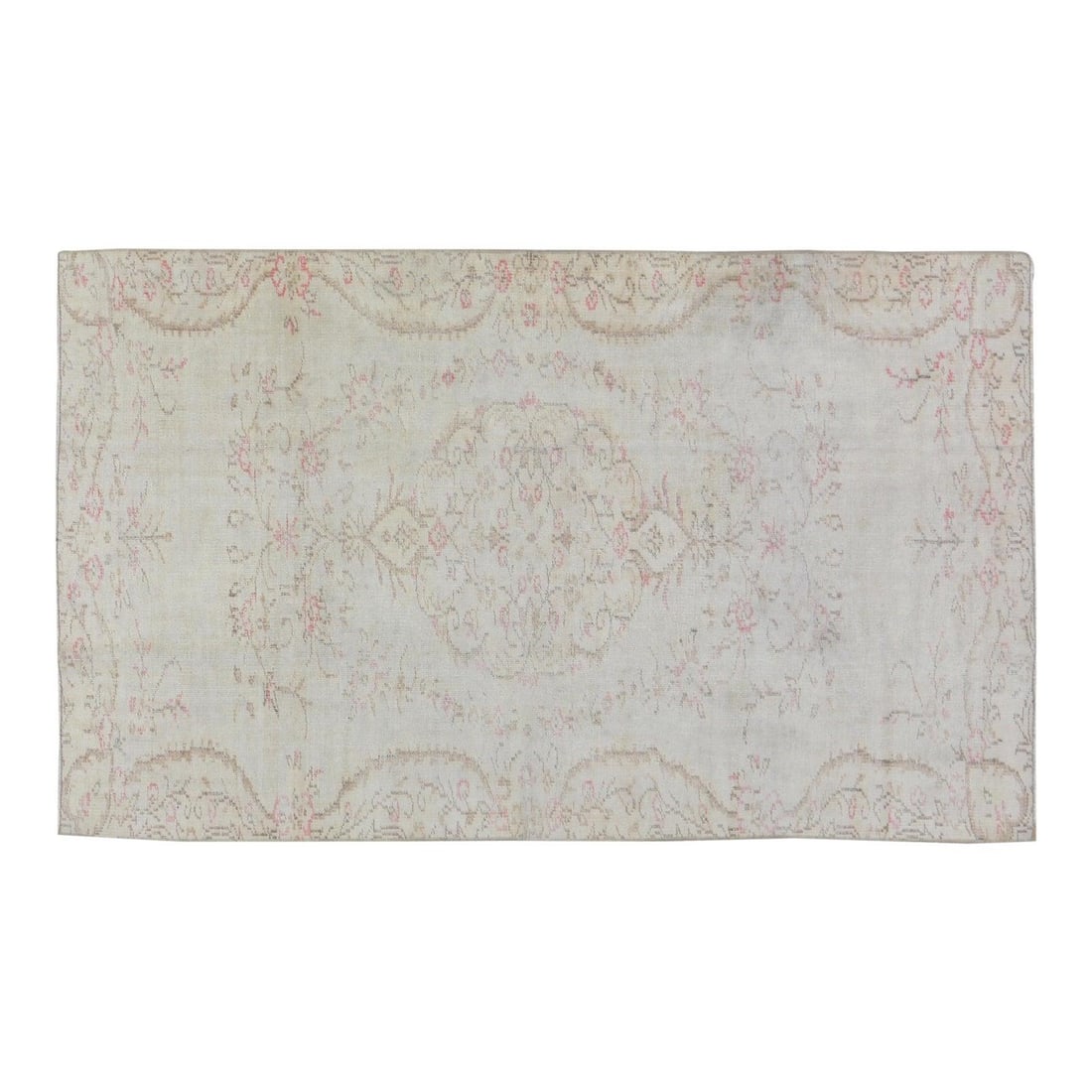 Handmade Wool Anatolian Area Rug Gray 4'8" x 7'9" Vintage: Handmade Wool Anatolian Area Rug Gray 4'8" x 7'9" Vintage This vintage Turkish Anatolian rug is hand-knotted from wool using traditional techniques. It features a blend of classic craftsmanship with m
