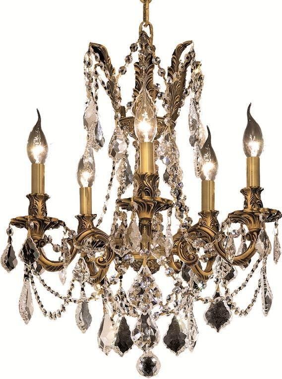 Elegant Lighting Rosalia 5-Light Bowl Chandelier French Gold: Elegant Lighting Rosalia 5-Light Bowl Chandelier French Gold Illuminate your space with this stunning Vintage Style 5-Light Chandelier, designed in an elegant Victorian style. Crafted with a beautiful