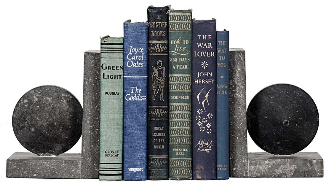 Italian Style Marble Bookends by Noir 7H 10W 4D (1 of 3)