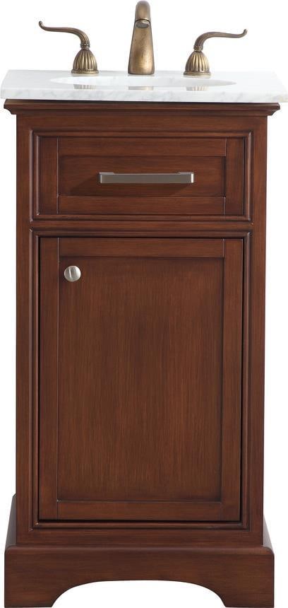 Elegant Lighting Compact Teak Bathroom Vanity with Steel Accents (1 of 1)