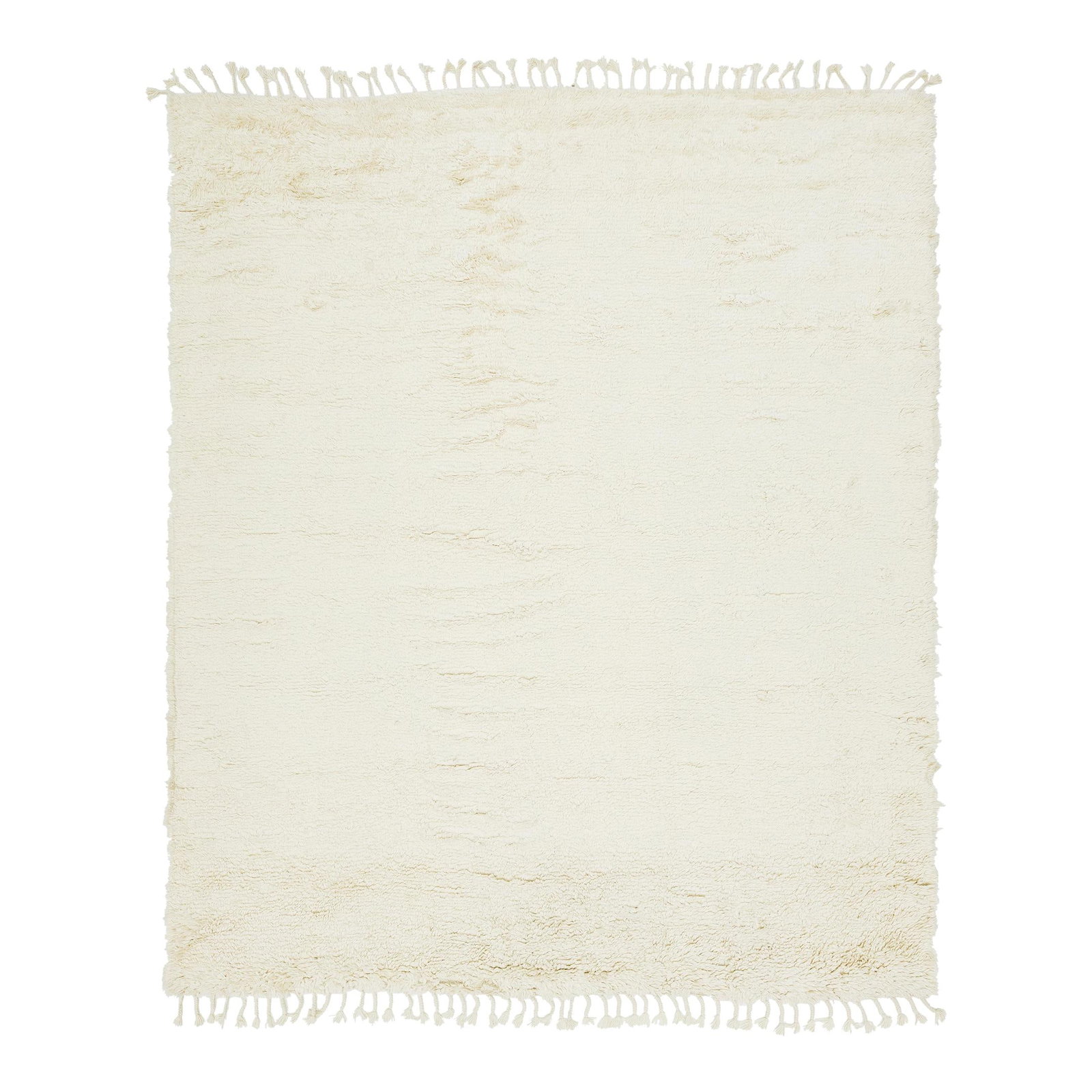 Contemporary Hand-Knotted Ivory Wool Moroccan Rug 8'6 x 10'2 (1 of 10)